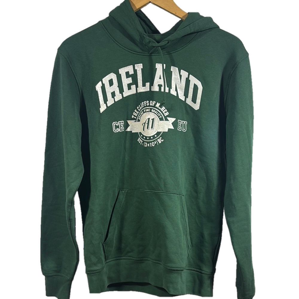 Forest Green Ireland Pullover Hoodie with Graphic